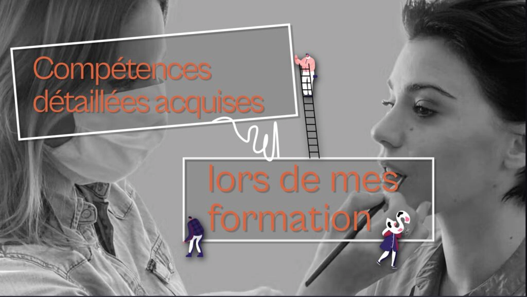 Compétences détaillées acquises Présentation des compétences en maquillage cinéma, SFX et tournage de Justine Fiorito