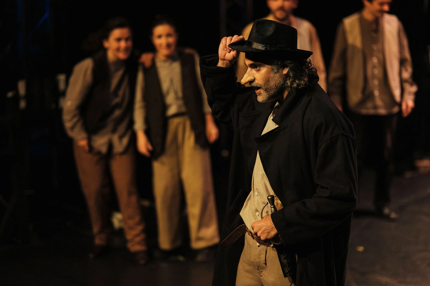 Close-up of Cyrano’s nose, makeup and FX created by Justine Fiorito at the Théâtre du Gymnase.