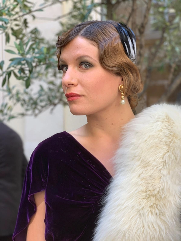 Justine Fiorito 1930s makeup for the film Mon Crime Justine Fiorito creating period makeup for the film *Mon Crime*.