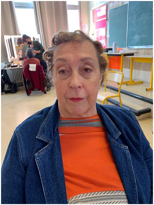 Maquillage professionnel par Justine Fiorito sur un plateau de cinéma pour le film Mon Crime